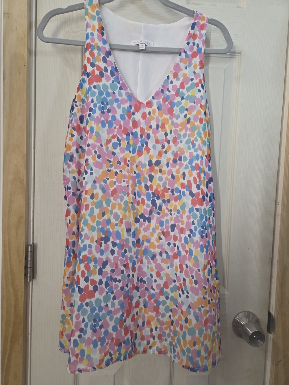 Sleeveless Mary & Mabel V-neck shift dress abstract multicolor #0090
